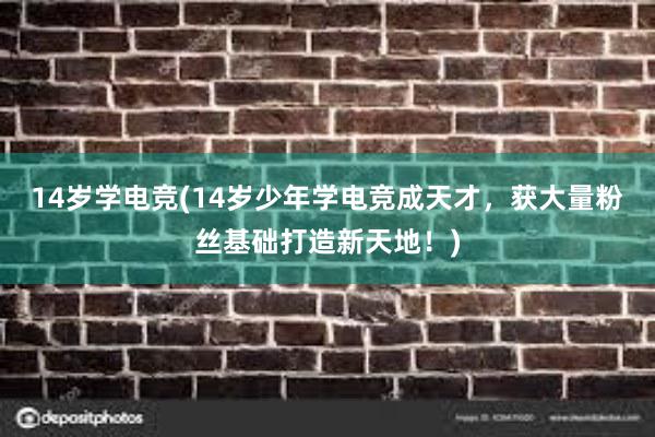 14岁学电竞(14岁少年学电竞成天才，获大量粉丝基础打造新天地！)