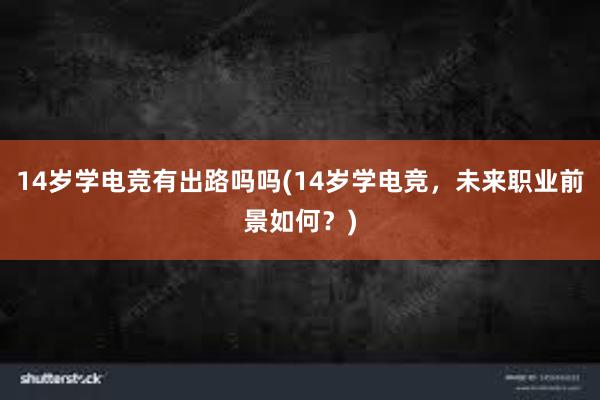 14岁学电竞有出路吗吗(14岁学电竞，未来职业前景如何？)