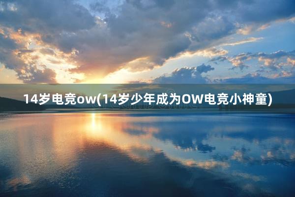 14岁电竞ow(14岁少年成为OW电竞小神童)