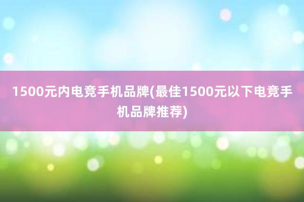 1500元内电竞手机品牌(最佳1500元以下电竞手机品牌推荐)