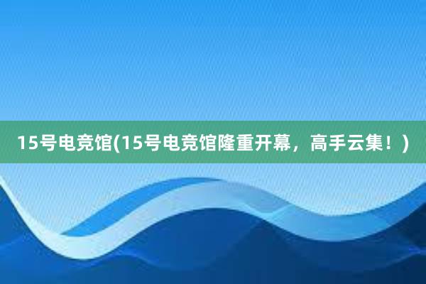 15号电竞馆(15号电竞馆隆重开幕，高手云集！)