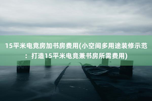 15平米电竞房加书房费用(小空间多用途装修示范：打造15平米电竞兼书房所需费用)