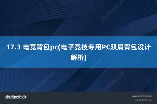 17.3 电竞背包pc(电子竞技专用PC双肩背包设计解析)