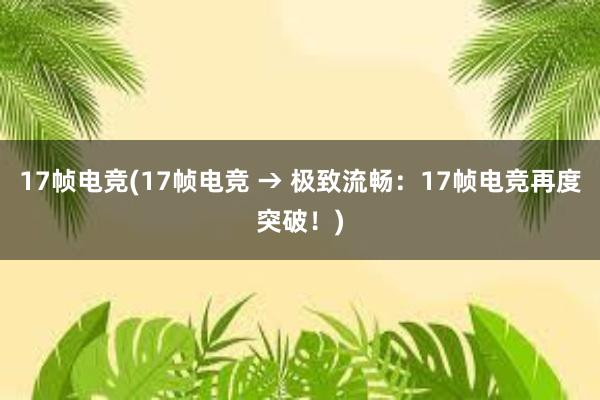 17帧电竞(17帧电竞 → 极致流畅：17帧电竞再度突破！)