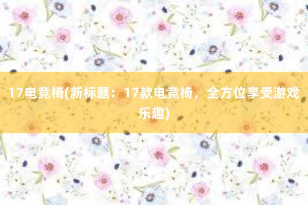 17电竞椅(新标题：17款电竞椅，全方位享受游戏乐趣)