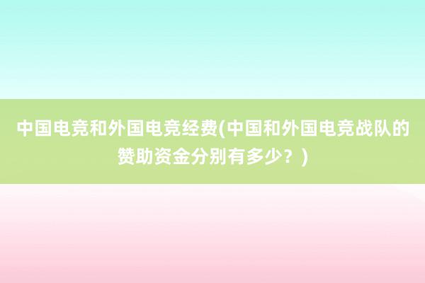 中国电竞和外国电竞经费(中国和外国电竞战队的赞助资金分别有多少？)