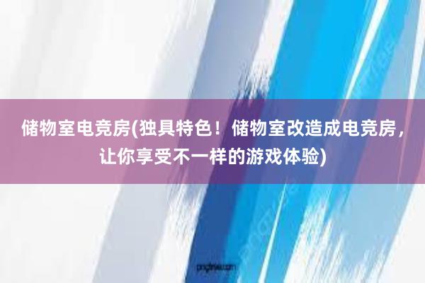 储物室电竞房(独具特色！储物室改造成电竞房，让你享受不一样的游戏体验)