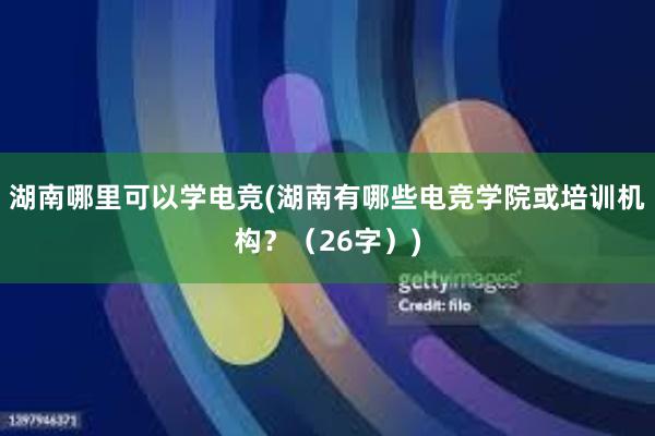 湖南哪里可以学电竞(湖南有哪些电竞学院或培训机构？（26字）)