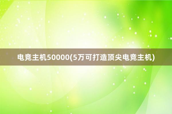 电竞主机50000(5万可打造顶尖电竞主机)