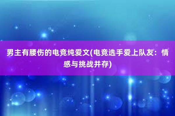 男主有腰伤的电竞纯爱文(电竞选手爱上队友：情感与挑战并存)