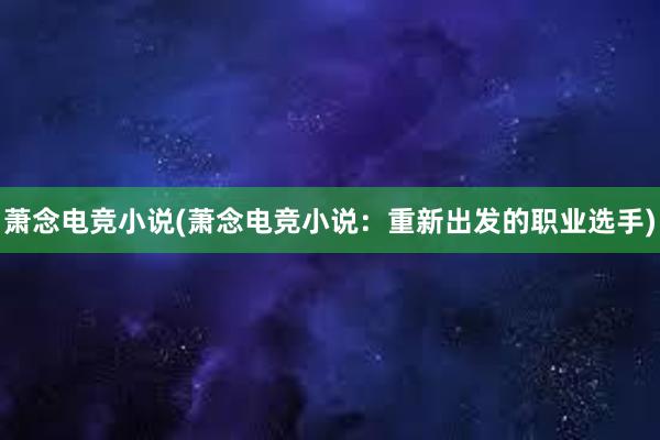 萧念电竞小说(萧念电竞小说：重新出发的职业选手)