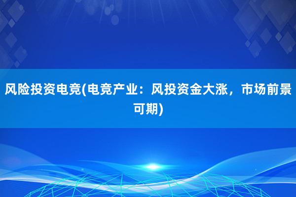 风险投资电竞(电竞产业：风投资金大涨，市场前景可期)