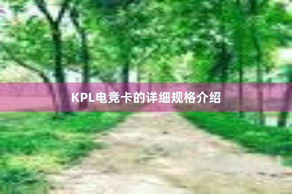 KPL电竞卡的详细规格介绍