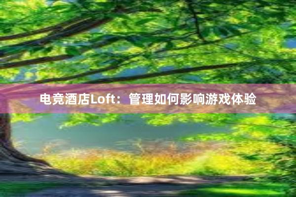 电竞酒店Loft：管理如何影响游戏体验