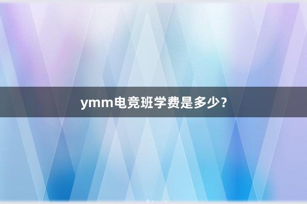 ymm电竞班学费是多少？