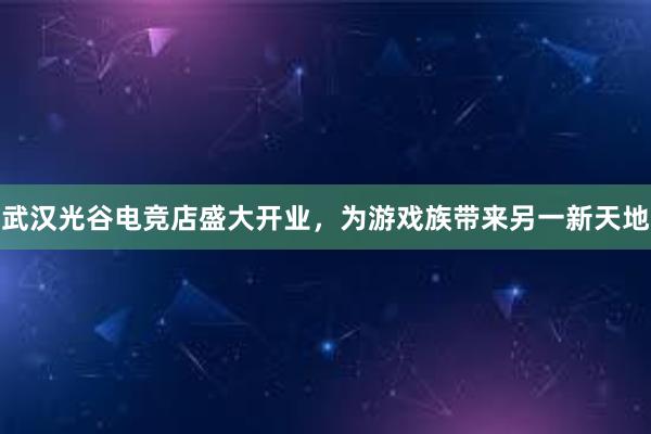 武汉光谷电竞店盛大开业，为游戏族带来另一新天地