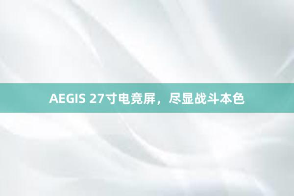 AEGIS 27寸电竞屏，尽显战斗本色