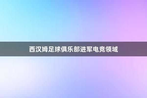 西汉姆足球俱乐部进军电竞领域